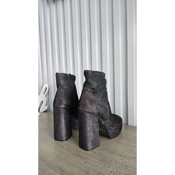 Free People Boots Womens 38 US 7.5 Smyth Suede Platform Square Toe Shoes Bootie - Picture 2 of 4